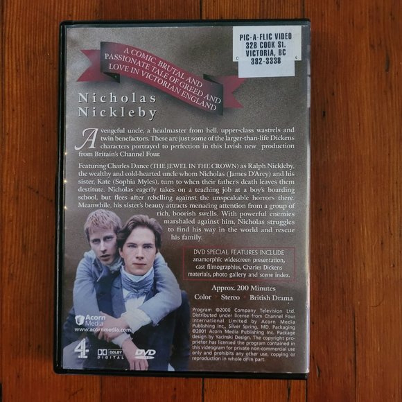 Nicholas Nickleby 2001 DVD - Rare Region 1 - Picture 2 of 4